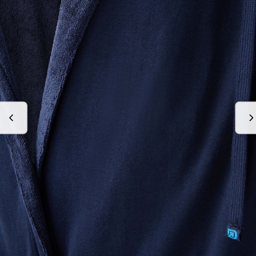 Dude Robe - Men's Navy Blue Hooded Robe - Picture 3 of 4